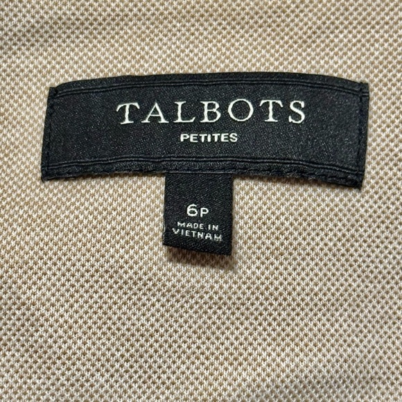 Talbots Double Button Cotton Light Tan Lightweight Blazer Size 6p - Picture 8 of 9